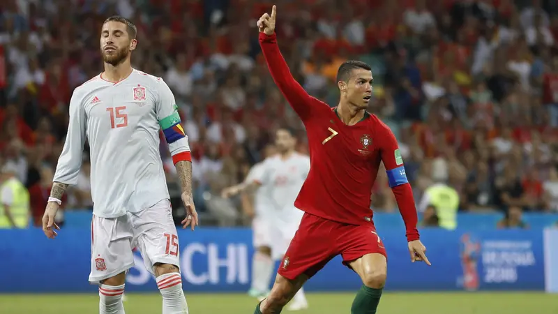 FOTO: Pembuktian Cristiano Ronaldo, Cetak Hattrick Perdana Piala Dunia 2018