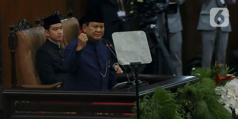 Usai Dilantik Menjadi Presiden, Prabowo Subianto Sampaikan Pidato Pertamanya di Depan Sidang Paripurna MPR RI