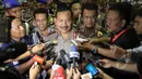 Komjen Pol Badrodin Haiti memberikan keterangan pers usai ditetapkan DPR RI melalui Sidang Paripurna sebagai Kapolri, Jakarta, Kamis (16/4/2015). (Liputan6.com/Helmi Afandi) 