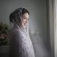 Raisa saat menggelar acara pengajian. (Instagram/thebridestory)