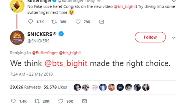 Perang Cokelat dari videoklip BTS (Twitter)