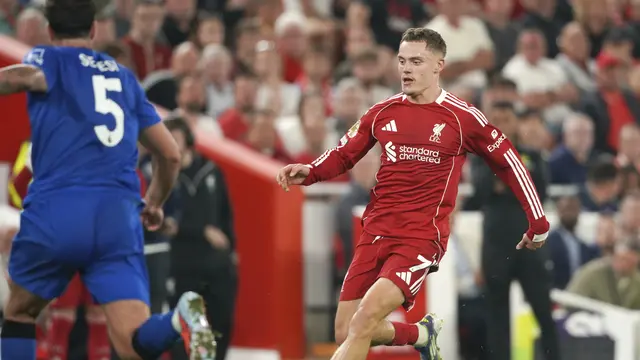 Aksi Florian Wirtz di laga Liverpool vs Bournemouth di Anfield, Sabtu (16/08/2025) dini hari WIB. (AP Photo/Ian Hodgson).