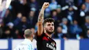 7. Patrick Cutrone (Adidas X 17+) - Sedari awal sudah menggunakan senjata dari Adidas, striker belia Ac Milan menyarangkan 2 gol saat membawa Rossoneri menang besar 4-0 kala melawan SPAL. (AP/Serena Campanini)