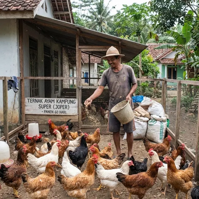 Ternak ayam kampung super (Gemini AI)
