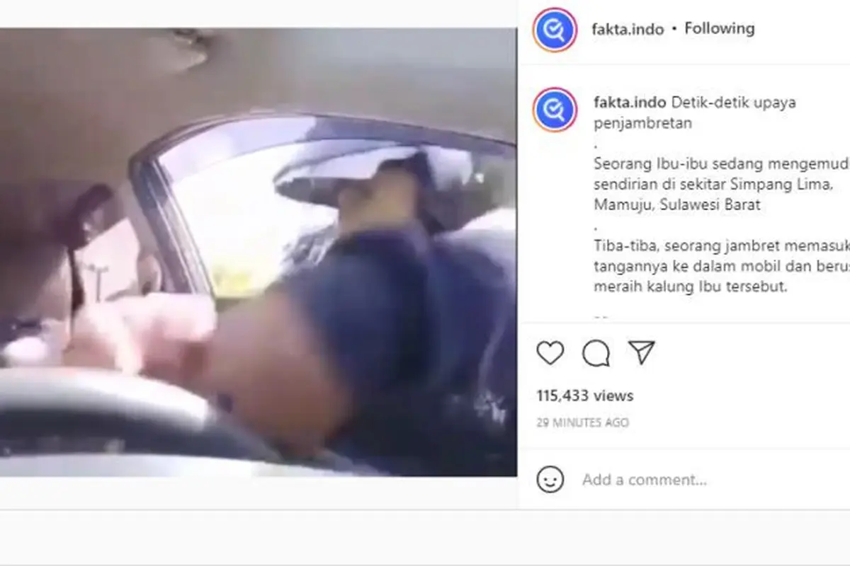Detik-Detik Pengendara Emak-Emak Nyaris Jadi Korban Penjambretan di Jalan (Ist)