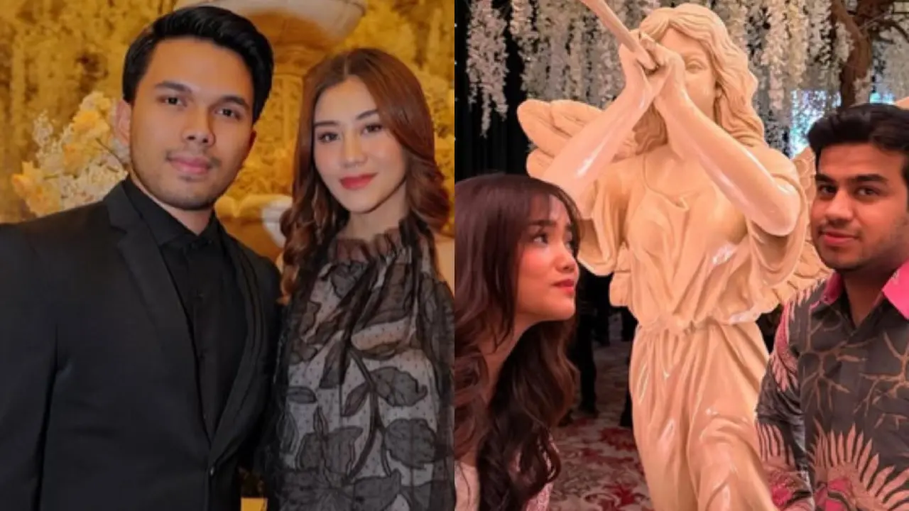 Gaya Kontras Aaliyah Massaid dan Fuji An saat Kondangan Vior dan Vincent
