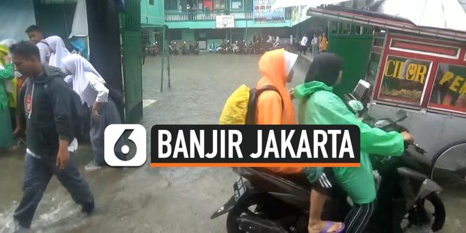 VIDEO: Sekolah di Tanjung Priok Tergenang Banjir, Siswa Dipulangkan