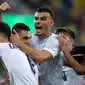 Selebrasi para pemain Israel setelah mencetak gol ke gawang Prancis pada laga semifinal Piala Eropa U-19 di DAC Arena, Dunajska Streda, Slovakia (28/6/2022). Israel lolos ke Piala Dunia U-20 2023 dengan status runner-up Piala Eropa U-19 setelah kalah 1-3 dari Inggris pada partai final. Israel berstatus debutan pada ajang Piala Dunia U-20 2023 di Indonesia. (AFP/Vladimir Simicek)