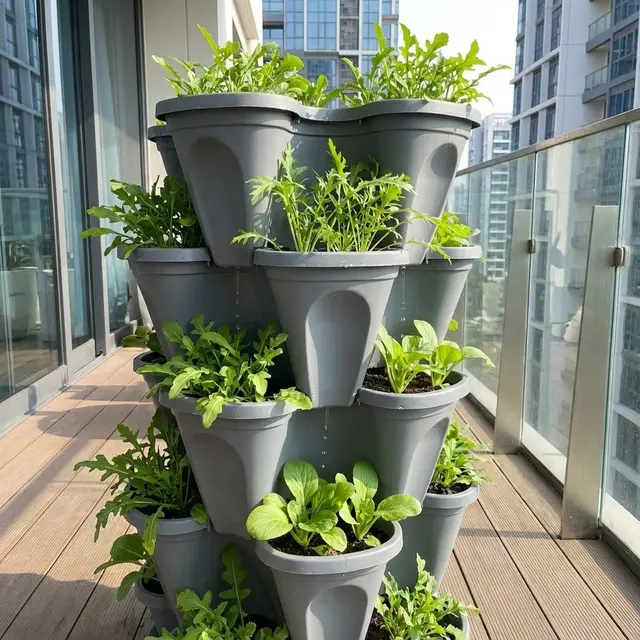 Kebun Sayur Mini Vertikal di Balkon Sempit