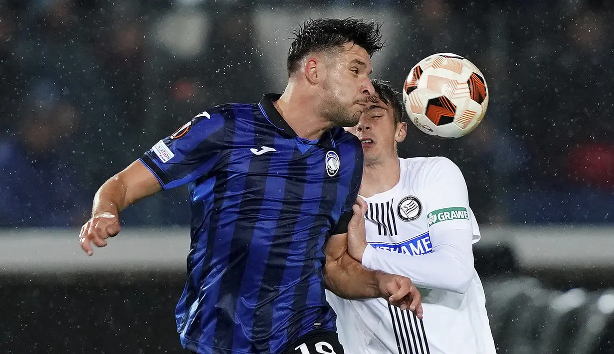 Gol satu-satunya di laga ini diciptakan pemain belakang Berat Djimsiti pada menit ke 50. (Spada/LaPresse via AP)
