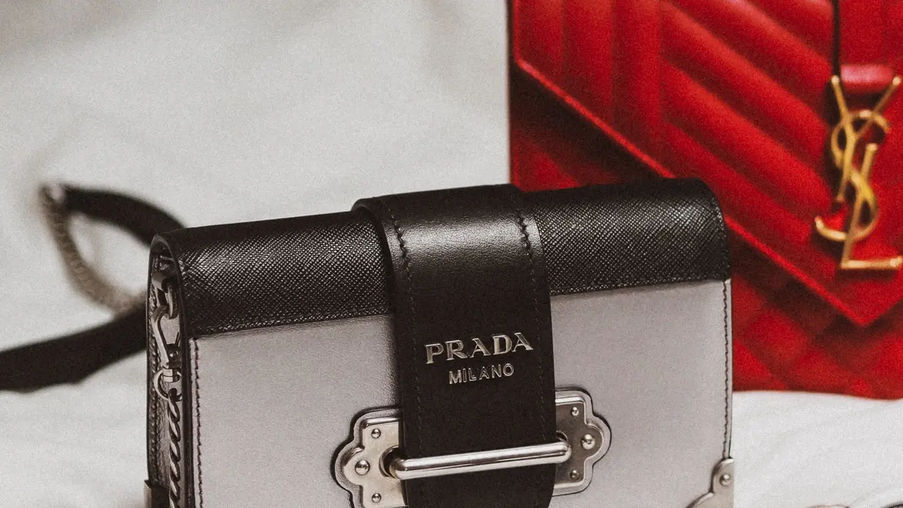 Contoh ilustrasi tas luxury bag merek Prada dan YSL
