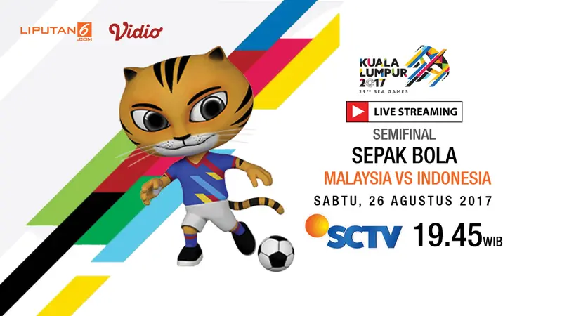 Banner Livestreaming Sepak Bola Malaysia vs Indonesia sea games 2017