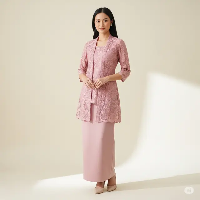 Kebaya Brokat Minimalis Elegan Modern.