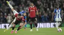<p>Hasil ini sekaligus membalas kekalahan Brighton &amp; Hove Albion dari MU di semifinal Piala FA pada 23 April 2023. Saat itu skuad racikan Roberto de Zerbi kalah 6-7 (0-0) dari Setan Merah lewat adu penalti. (AP Photo/Kirsty Wigglesworth)</p>
