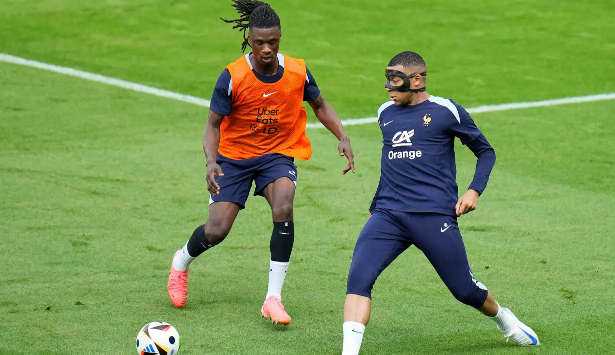Laga Prancis melawan Belgia akan digelar pada Senin 1 Juli 2024 malam WIB. (AP Photo/Hassan Ammar)