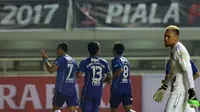 Para pemain Persib Bandung rayakan gol ke gawang Semen Padang (Foto: Helmi Fithriansyah/ Liputan6.com)