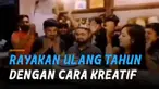 Ada-ada saja tingkah sekelompok pemuda ini ketika memberikan kejutan kepada temannya yang berulang tahun.