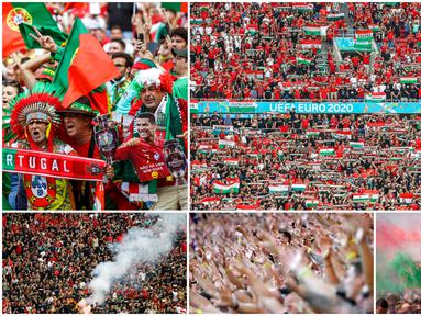 Ada pemandangan tak biasa saat Timnas Hungaria menghadapi Portugal pada laga perdana Grup F Piala Eropa 2020. Ada sekitar 60.000 lebih penonton hadir dan ini merupakan kali pertama stadion sepak bola bisa terisi penuh penonton sejak pandemi Corona melanda.