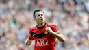 1. Ryan Giggs – Pria asal Wales ini pernah berjaya saat berseragam Mancester United. Sepanjang karirnya ia berhasil mengoleksi 35 trofi, 13 di antaranya merupakan gelar juara Premier League. (AFP/Paul Ellis)
