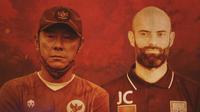 Timnas Indonesia - Shin Tae-yong Vs Javier Fernandez Cabrera (Bola.com/Adreanus Titus)
