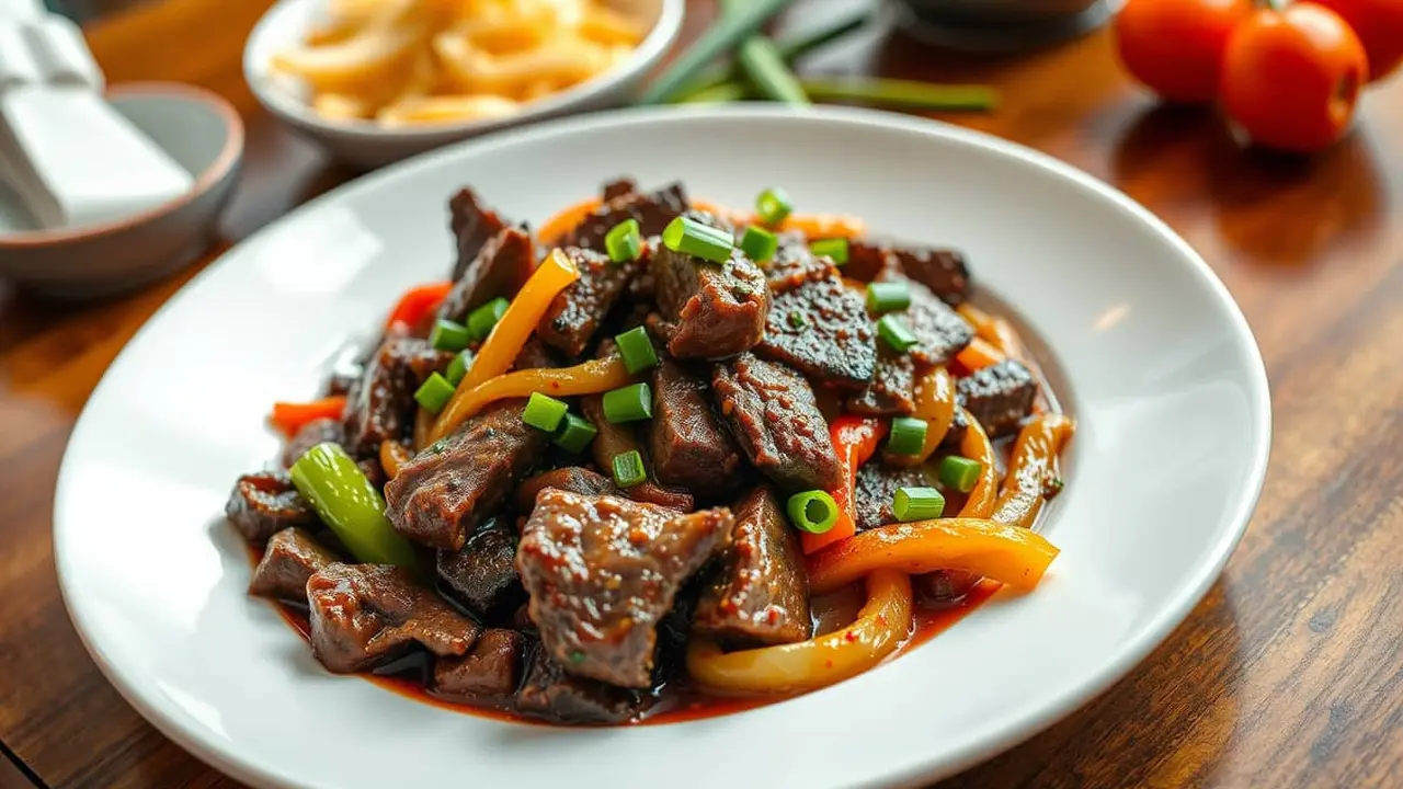 resep sapi lada hitam saori
