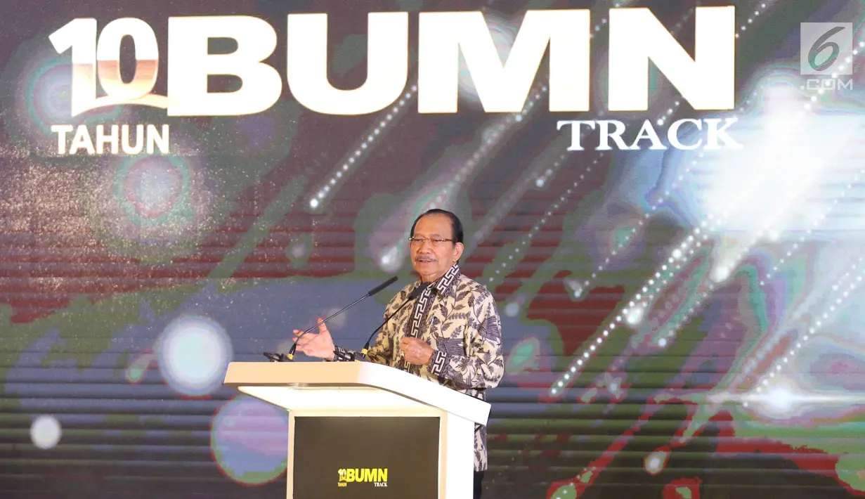 Ketua Dewan Juri Anugerah BUMN 2017, Tanri Abeng menyampaikan sambutan di Jakarta, Jumat (15/9).  Tahun ini untuk pertama kalinya Anugerah BUMN Awards 2017 tidak hanya melibatkan BUMN, tetapi juga anak Perusahaan BUMN. (Liputan6.com/Angga Yuniar)