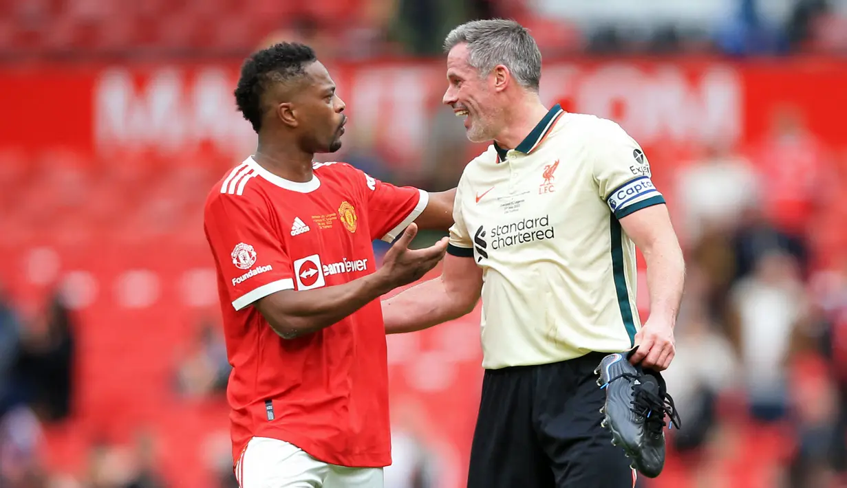 Pertandingan tersebut berhasil mengumpulkan lebih dari £1,3 juta untuk Yayasan Manchester United, dengan 48.777 pendukung yang hadir. (AFP/Lindsey Parnaby)