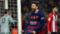 Gerard Pique bergabung dengan Barcelona dari Manchester United tahun 2008. Pemain binaan akademi La Masia ini telah meraih berbagai gelar bersama Barca. (AFP/Lluis Gene)