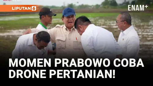 VIDEO: Prabowo Kaget usai Jajal Tebar Benih Padi dengan Teknologi Drone!