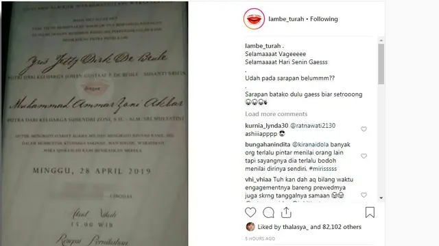 Foto Undangan Irish Bella dan Ammar Zoni