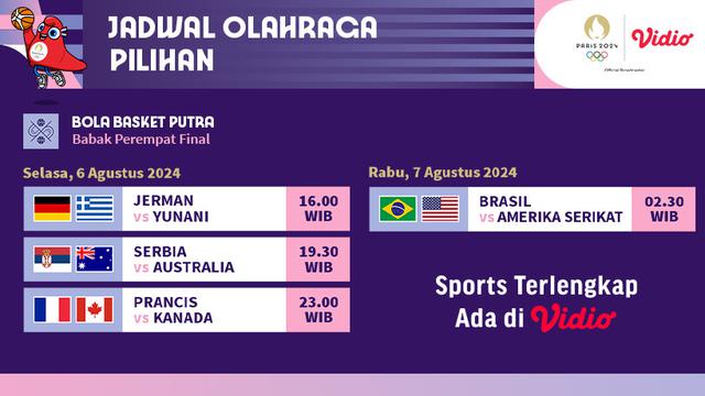 Semifinal Basket Putra Olimpiade Paris 2024