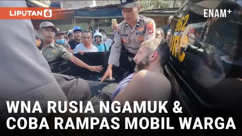 VIDEO: Todongkan Sajam dan Coba Rampas Mobil Warga, WNA Rusia Ditahan Polres Gianyar