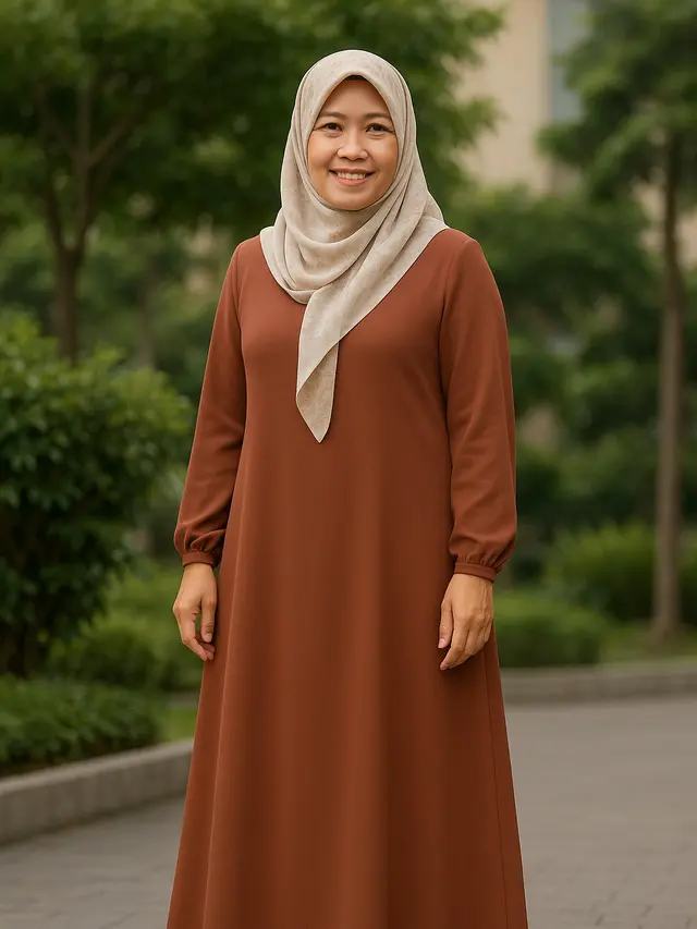 7 Model Gamis Kekinian Buat Usia 40 sampai 50 Tahun Agar Tetap Fresh dan Stylish