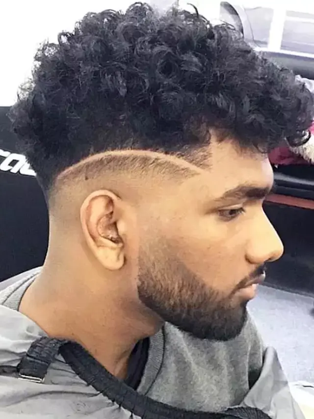 Curly Hair With Surgical Line