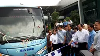 Menteri Perhubungan RI Budi Karya Sumadi hari ini telah meresmikan pengoperasikan JAConnexion di Terminal 3 Bandara International Soekarno-Hatta, Cengkareng.(Liputan6.com/Ilyas Istianur P)