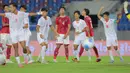 Pemain Timnas Indonesia U-22 saat melawan Myanmar pada pertandingan SEA Games 2025 di 700th Anniversary Stadium, Chiang Mai, Jumat (12/12/2025). (Bola.com/Bagaskara Lazuardi)