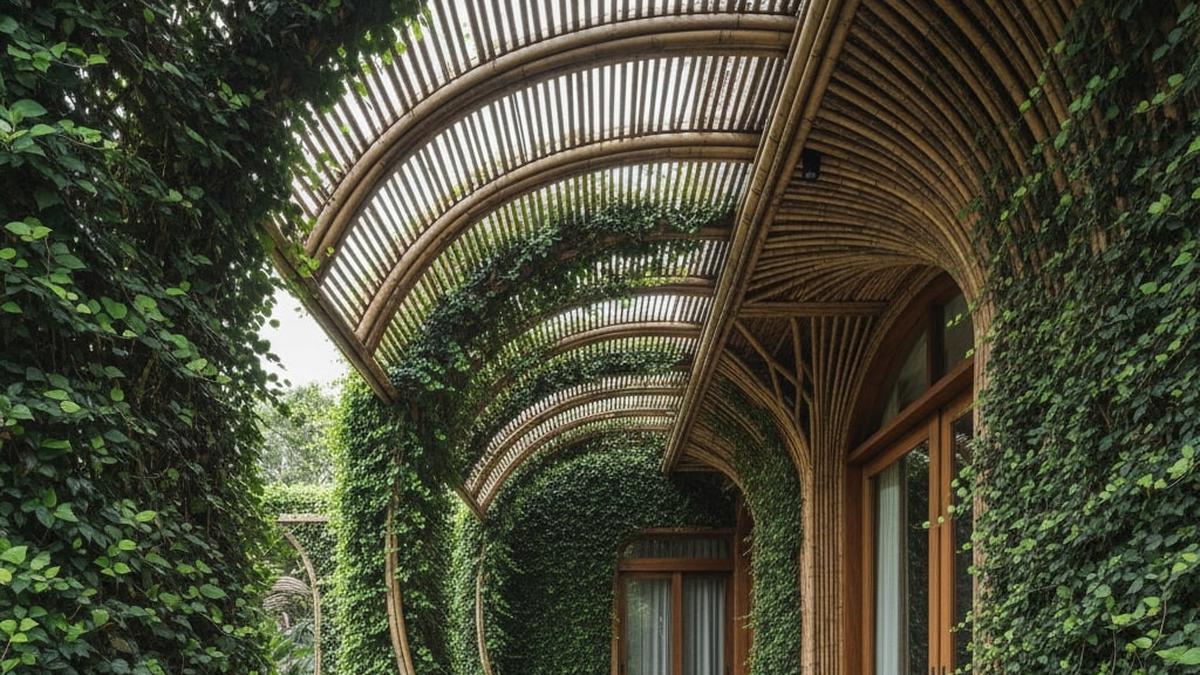7 Model Teras Bambu dengan Pagar Tanaman yang Adem Tren 2025, Solusi Hunian Natural &amp; Sejuk