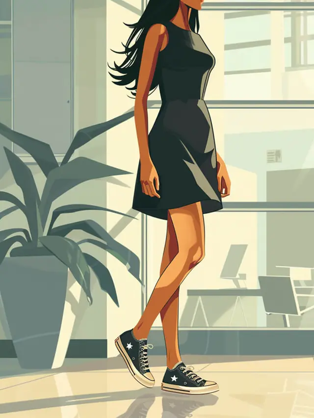 8 Inspirasi Mix and Match Dress dan Sepatu Sneakers yang Trendi dan Nyaman