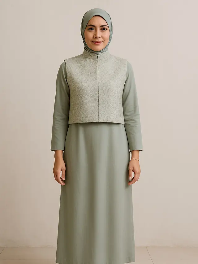 Outer Brokat tanpa Lengan untuk Gamis, Praktis dan Hasilnya Mewah (Foto: ChatGPT)