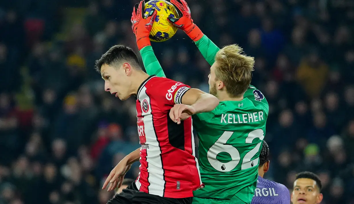Tepat di ujung laga, menit ke-90+4, Liverpool mencetak gol penentu. (AP Photo/Jon Super)