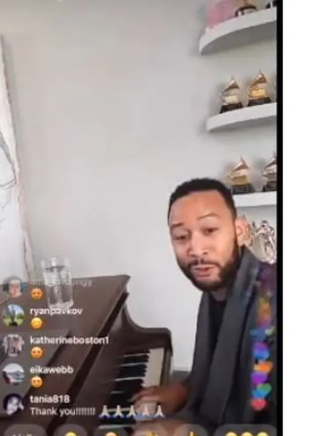 LIve Instagram John Legend (YouTube/ Christina L)