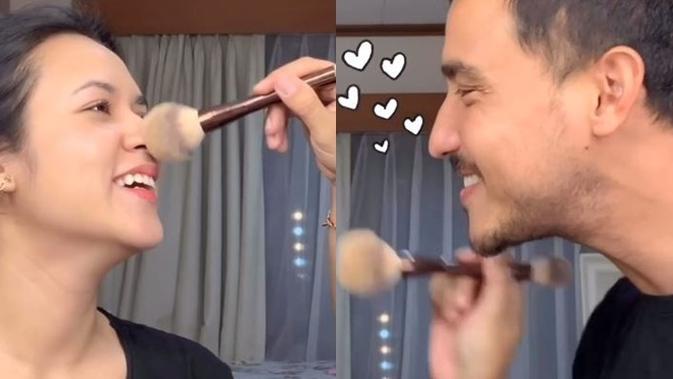 Aksi kocak Hamish Daud diminta Raisa mendandaninya.  (Sumber: Instagram/@raisa6690)