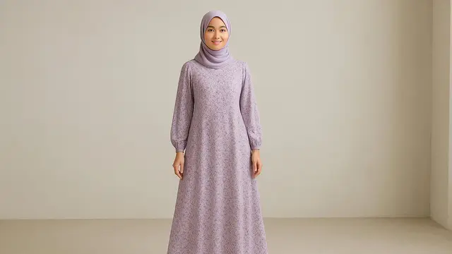 Model Gamis Motif Bunga Kekinian untuk Remaja/Ilustrasi gambar oleh AI