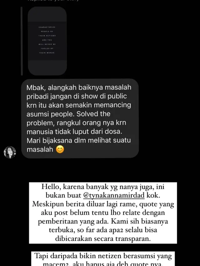 Unggahan Naysilla Mirdad.