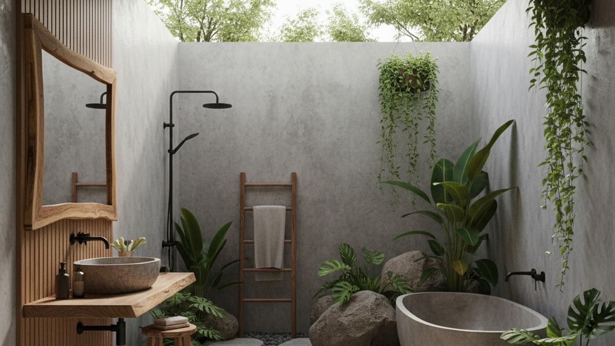 8 Inspirasi Kamar Mandi Konsep Alam 2025, Tren Desain Natural yang Bikin Rileks