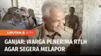 Gubernur Jawa Tengah Ganjar Pranowo mengunjungi warga penerima program perbaikan rumah tidak layak huni, atau RTLH di Rembang, Jawa Tengah, Ganjar menyempatkan diri menyapa dan berbincang dengan warga.