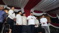 Prabowo Subianto menyampaikan pidato perdananya setelah resmi ditetapkan KPU sebagai pemenang Pilpres 2024. Prabowo menyampaikan terima kasih kepada Presiden Jokowi yang telah mendorongnya sehingga bisa menerima mandat rakyat untuk menjadi pemimpin Indonesia. (Liputan6.com/Lizsa Egeham)