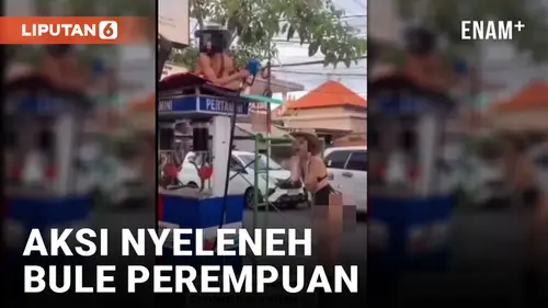 VIDEO: Viral Aksi Nyeleneh Bule Berbikini Siram Badan dengan Bensin di Bali