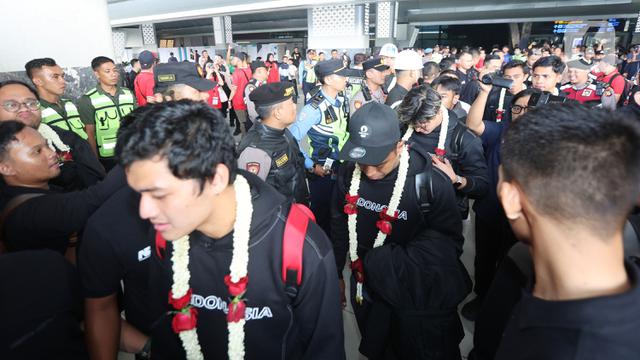 Penyambutan Timnas Indonesia U23 di Bandara Soetta