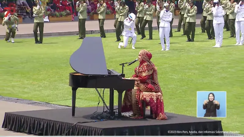 Putri Ariani tampil di acara HUT ke-78 Republik Indonesia (HUT ke-78 RI) pada Kamis (17/8/2023) di Istana.